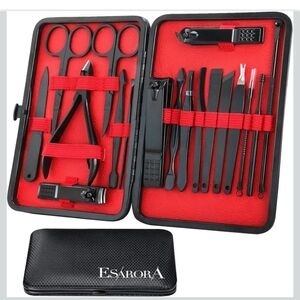 ESARORA Manicure Set, 18 in 1 Stainless Steel Professional Pedicure Kit